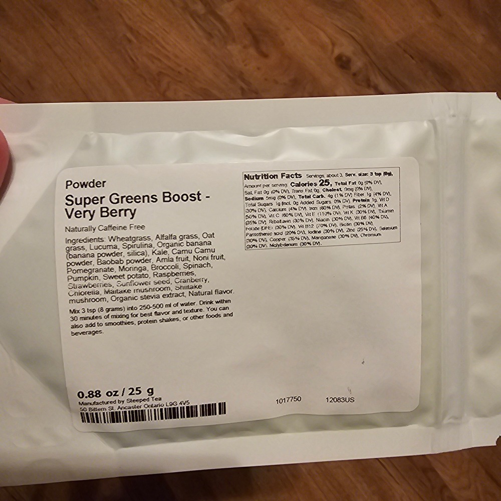 Sipology Super Greens Boost Very Berry Powder 0.88 oz 25g